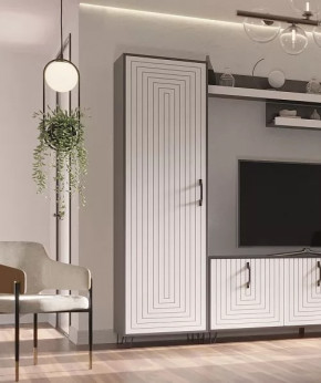 Пенал Квадро М-2 серый графит/софт вайт в Кургане - kurgan.mebel-tymen.ru | фото