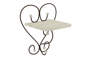 Полка настенная Милсон белая-металл коричневый в Кургане - kurgan.mebel-tymen.ru | фото