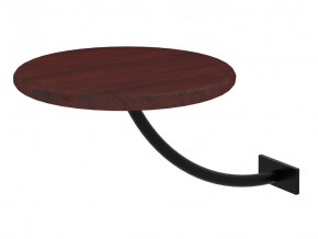 Полка прикроватная круглая Милсон коричневая-металл черный в Кургане - kurgan.mebel-tymen.ru | фото