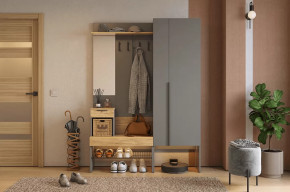 Прихожая Баско К2 графит/дуб крафт золотой в Кургане - kurgan.mebel-tymen.ru | фото