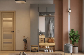 Прихожая Баско К4 графит/дуб крафт золотой в Кургане - kurgan.mebel-tymen.ru | фото