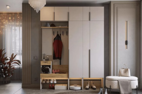 Прихожая Баско К9 кашемир/дуб крафт золотой в Кургане - kurgan.mebel-tymen.ru | фото