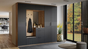 Прихожая «Хилтон» Дуб Крафт золотой, Графит матовый в Кургане - kurgan.mebel-tymen.ru | фото