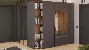 Прихожая «Порто» № 5 Яблоня Беллуно, Графит софт в Кургане - kurgan.mebel-tymen.ru | фото