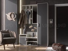 Прихожая Визит Графит/Дуб Крафт Белый в Кургане - kurgan.mebel-tymen.ru | фото