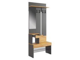 Прихожая Баско графит/дуб крафт золотой в Кургане - kurgan.mebel-tymen.ru | фото