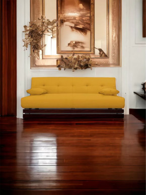 Прямой диван манго 1 Савана Елоу/Планки орех в Кургане - kurgan.mebel-tymen.ru | фото