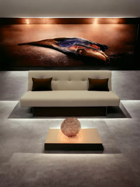 Прямой диван манго 4 Нео Латте/Подушки Нео Шоколад в Кургане - kurgan.mebel-tymen.ru | фото