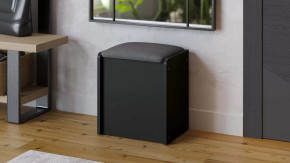 Пуф Бостон Антрацит/Велюр серый в Кургане - kurgan.mebel-tymen.ru | фото