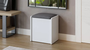 Пуф Бостон Белый Ясень, Велюр Серый в Кургане - kurgan.mebel-tymen.ru | фото