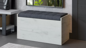 Пуф «Форест» Исп. 2 Дуб крафт белый, Велюр Серый в Кургане - kurgan.mebel-tymen.ru | фото