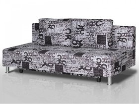 Диван Комфорт Лайт без подлокотников 2 подушки принт Рок в Кургане - kurgan.mebel-tymen.ru | фото