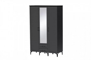 Шкаф 3-х створчатый с зеркалом Шарм ШК-3 Антрацит в Кургане - kurgan.mebel-tymen.ru | фото