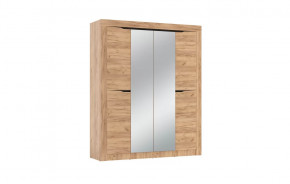 Шкаф для одежды 90.01 Флорида (4-х дв.) с зеркалом (ЛДСП Дуб золотой / ЛДСП Венге) в Кургане - kurgan.mebel-tymen.ru | фото