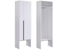 Шкаф двухдверный L600 Баско белое дерево в Кургане - kurgan.mebel-tymen.ru | фото