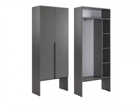 Шкаф двухдверный L800 Баско графит в Кургане - kurgan.mebel-tymen.ru | фото