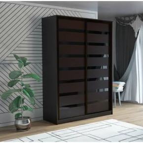 Шкаф-купе ПШ-2.9 1500 Вставка МДФ/стекло Венге в Кургане - kurgan.mebel-tymen.ru | фото