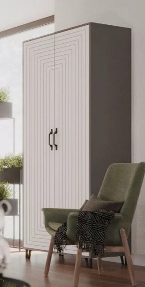 Шкаф Квадро М-3 двухдверный, серый графит/софт вайт в Кургане - kurgan.mebel-tymen.ru | фото