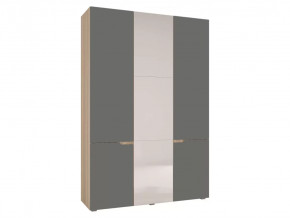 Шкаф трехстворчатый Анталия Сонома-Графит софт в Кургане - kurgan.mebel-tymen.ru | фото