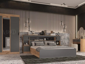 Спальный гарнитур Басямиф, графит/дуб крафт в Кургане - kurgan.mebel-tymen.ru | фото