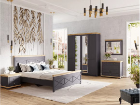 Спальный гарнитур Лиана-1 Дуб Крафт Золотой/Графит в Кургане - kurgan.mebel-tymen.ru | фото