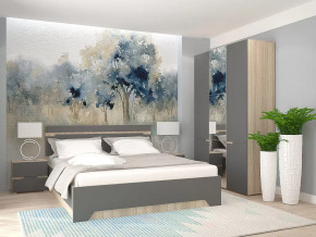 Спальный гарнитур с 3-х створчатым шкафом Анталия Сонома-Графит софт в Кургане - kurgan.mebel-tymen.ru | фото