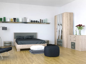Спальный гарнитур ВЕРСАЛЬ-2 Дуб баррик/Ясень анкор/Белый в Кургане - kurgan.mebel-tymen.ru | фото