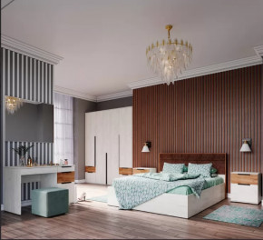 Спальня №1 ЛИЛЛЬ, ЛДСП Дуб крафт белый/Дуб крафт табачный в Кургане - kurgan.mebel-tymen.ru | фото