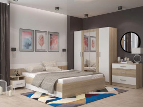 Спальня Леси Сонома-Белый с четырехстворчатым шкафом в Кургане - kurgan.mebel-tymen.ru | фото