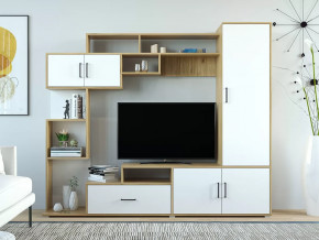 Стенка Пекин Белый-Крафт Золотой в Кургане - kurgan.mebel-tymen.ru | фото