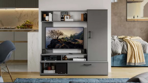 Стенка «Сиена» Графит Серый в Кургане - kurgan.mebel-tymen.ru | фото