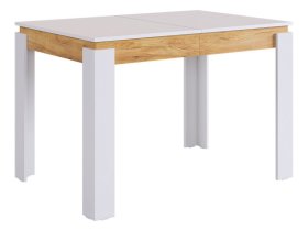 Стол обеденный раздвижной Гермес 2 белое дерево/дуб крафт золотой в Кургане - kurgan.mebel-tymen.ru | фото