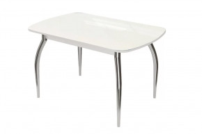 Стол Бостон-2 Белый глянец/белый/хром триумф в Кургане - kurgan.mebel-tymen.ru | фото