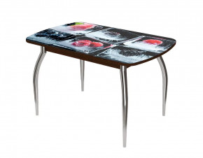 Стол Бостон-2 ф/п Лёд, 1100*700 мм, венге/хром триумф в Кургане - kurgan.mebel-tymen.ru | фото