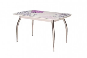 Стол "Бостон", виолет/белый/хром триумф в Кургане - kurgan.mebel-tymen.ru | фото