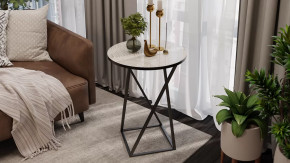 Стол журнальный ДП 1-03-05 исп. 2 Черный/Стекло с рисунком Песок в Кургане - kurgan.mebel-tymen.ru | фото