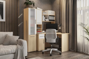 Стол компьютерный Лайт К1 дуб сонома/белый в Кургане - kurgan.mebel-tymen.ru | фото