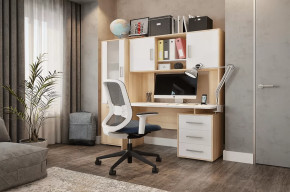 Стол компьютерный Лайт К3 дуб сонома/белый в Кургане - kurgan.mebel-tymen.ru | фото
