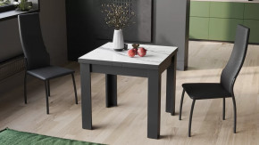 Стол раздвижной «Хьюстон» тип 1 Черный, Белый мрамор в Кургане - kurgan.mebel-tymen.ru | фото