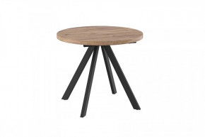 Стол раздвижной RONDO М-90, дуб велингтон/черный в Кургане - kurgan.mebel-tymen.ru | фото