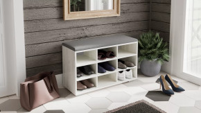 Тумба для обуви Тип 10 Дуб крафт белый, Велюр Графит в Кургане - kurgan.mebel-tymen.ru | фото