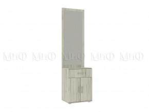 Тумба с зеркалом (600) Ева NEW Дуб Крафт Белый в Кургане - kurgan.mebel-tymen.ru | фото