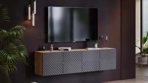 Тумба ТВ Танго Дуб крафт золотой/Холст вулкан в Кургане - kurgan.mebel-tymen.ru | фото