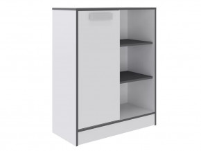 ТЭББИ Стеллаж малый (ш800*г360*в1000мм), Белый-Графит серый/Белый в Кургане - kurgan.mebel-tymen.ru | фото