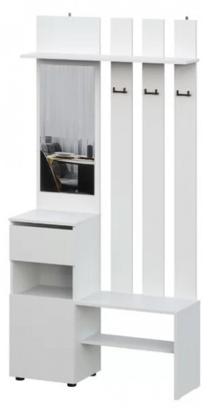 Вешалка с зеркалом Денвер SAFE Белый в Кургане - kurgan.mebel-tymen.ru | фото