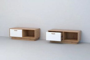 ЭГО Тумба Т-4  Дуб крафт золотой/Белый глянец Диал на цоколе в Кургане - kurgan.mebel-tymen.ru | фото